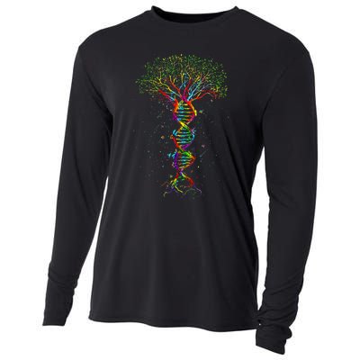 Dna Tree Life Genetics Biologist Science Earth Day Cooling Performance Long Sleeve Crew