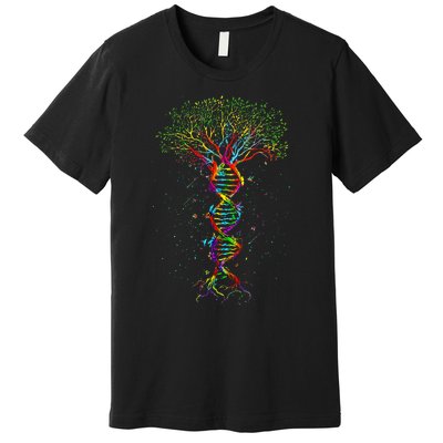 Dna Tree Life Genetics Biologist Science Earth Day Premium T-Shirt