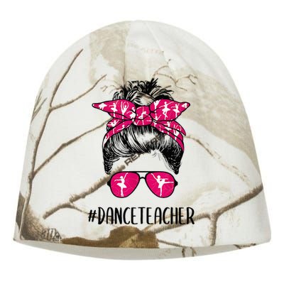 Dance Teacher Life Mothers Day Messy Bun Ballet Dancing Kati - Camo Knit Beanie