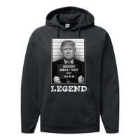 Trump 2024 Mugshot President Legend Performance Fleece Hoodie