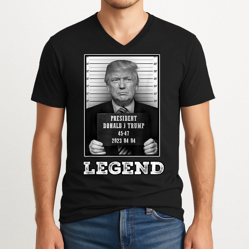 Trump 2024 Mugshot President Legend V-Neck T-Shirt