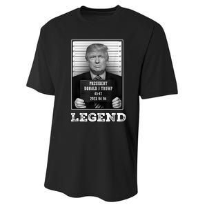 Trump 2024 Mugshot President Legend Performance Sprint T-Shirt