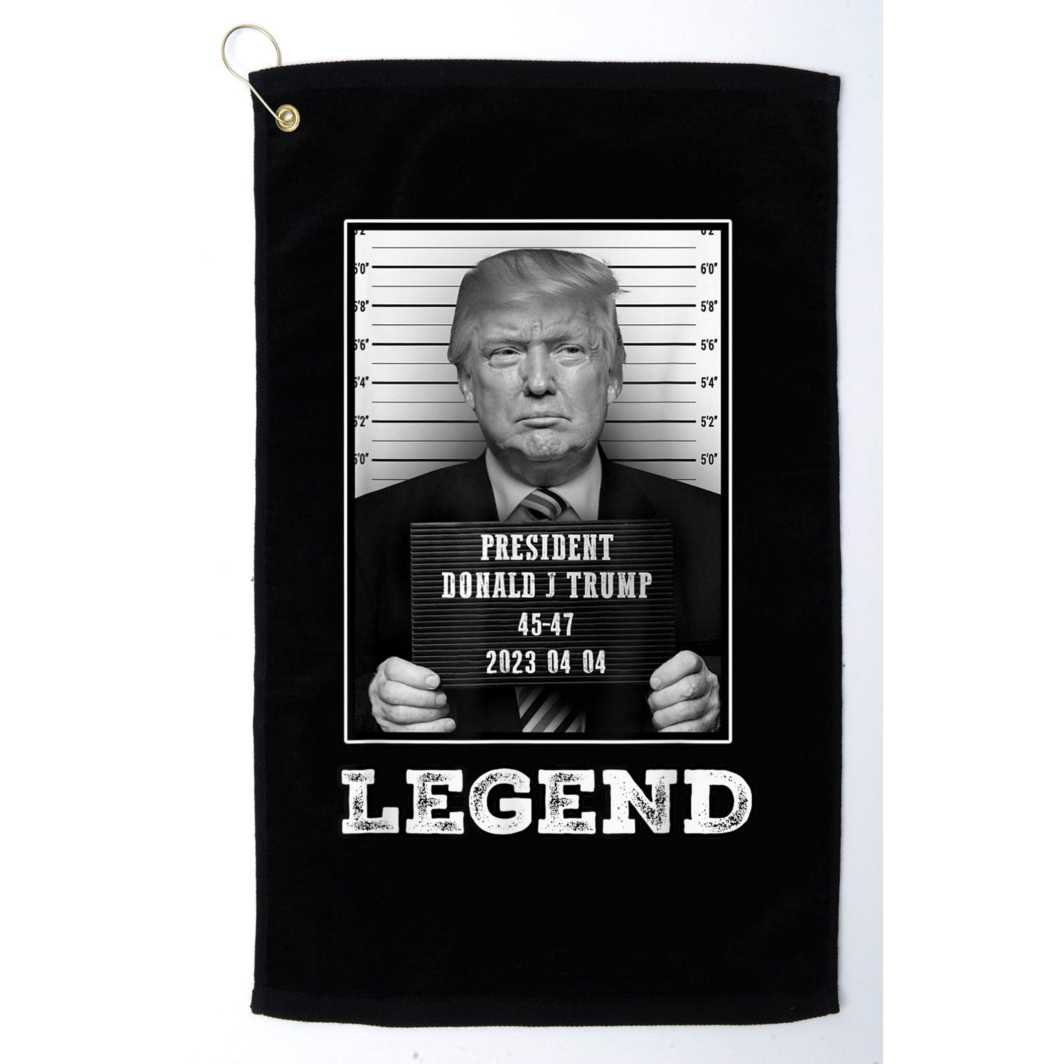 Trump 2024 Mugshot President Legend Golf Towel