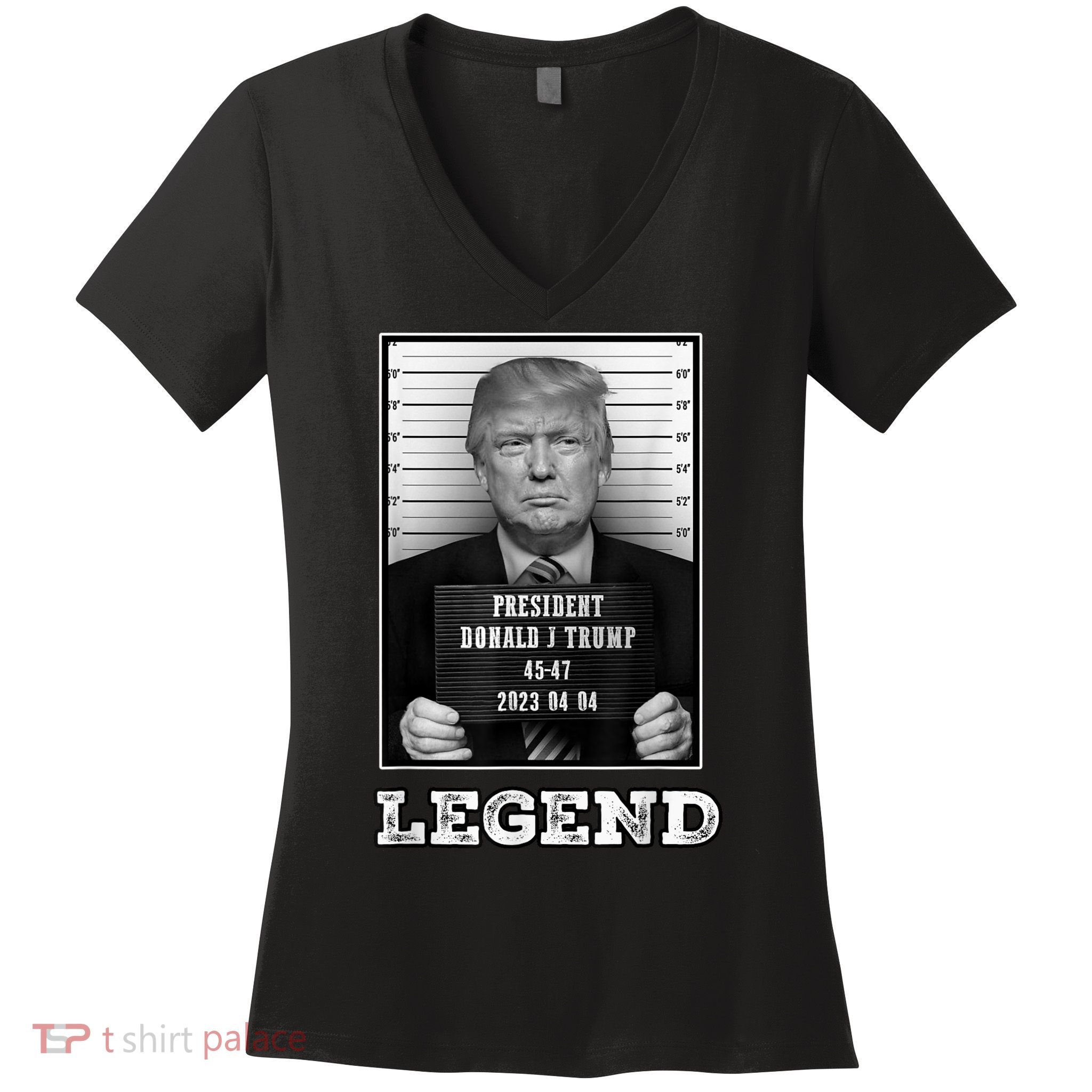 Trump 2024 Mugshot President Legend Women's V-Neck T-Shirt