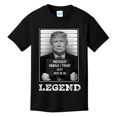 Trump 2024 Mugshot President Legend Kids T-Shirt