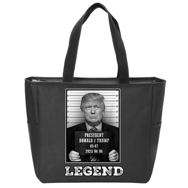 Trump 2024 Mugshot President Legend Zip Tote Bag