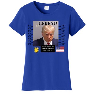 Donald Trump Legend Mugshot Defiant Silent Finger Gift Women's T-Shirt