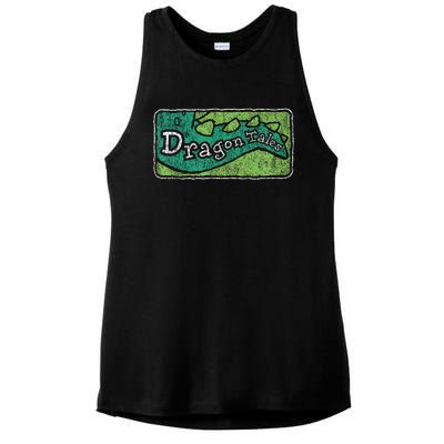 Dragon Tales Logo Distressed Ladies PosiCharge Tri-Blend Wicking Tank