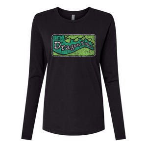 Dragon Tales Logo Distressed Womens Cotton Relaxed Long Sleeve T-Shirt