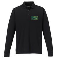 Dragon Tales Logo Distressed Performance Long Sleeve Polo