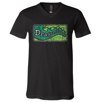 Dragon Tales Logo Distressed V-Neck T-Shirt