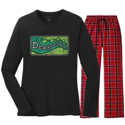 Dragon Tales Logo Distressed Women's Long Sleeve Flannel Pajama Set 