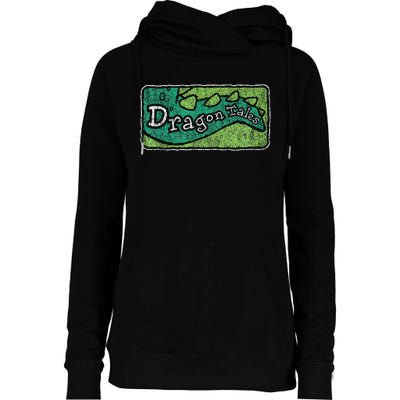 Dragon Tales Logo Distressed Womens Funnel Neck Pullover Hood