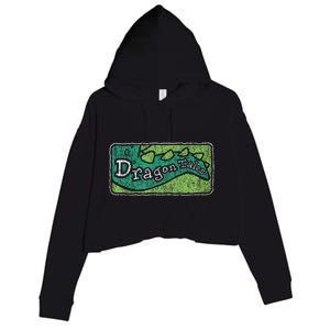 Dragon Tales Logo Distressed Crop Fleece Hoodie