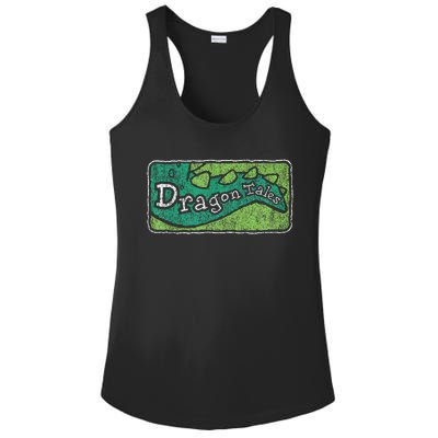 Dragon Tales Logo Distressed Ladies PosiCharge Competitor Racerback Tank