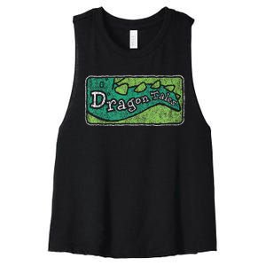 Dragon Tales Logo Distressed Women's Racerback Cropped Tank