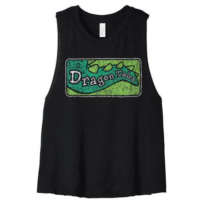 Dragon Tales Logo Distressed Women's Racerback Cropped Tank