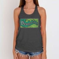 Dragon Tales Logo Distressed Women's Knotted Racerback Tank