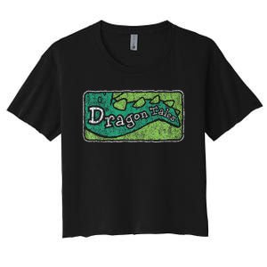 Dragon Tales Logo Distressed Women's Crop Top Tee