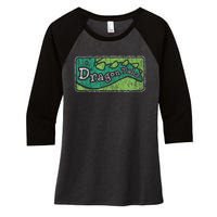 Dragon Tales Logo Distressed Women's Tri-Blend 3/4-Sleeve Raglan Shirt