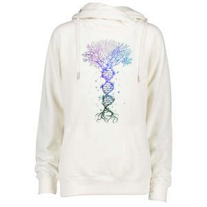 DNA Tree Life Earth Genetics Biologist Science Gift Womens Funnel Neck Pullover Hood