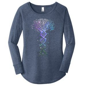 DNA Tree Life Earth Genetics Biologist Science Gift Women's Perfect Tri Tunic Long Sleeve Shirt