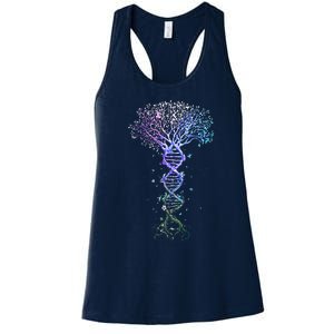 DNA Tree Life Earth Genetics Biologist Science Gift Women's Racerback Tank