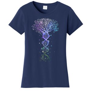 DNA Tree Life Earth Genetics Biologist Science Gift Women's T-Shirt