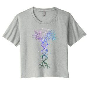 DNA Tree Life Earth Genetics Biologist Science Gift Women's Crop Top Tee