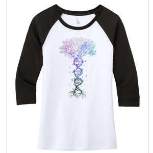 DNA Tree Life Earth Genetics Biologist Science Gift Women's Tri-Blend 3/4-Sleeve Raglan Shirt