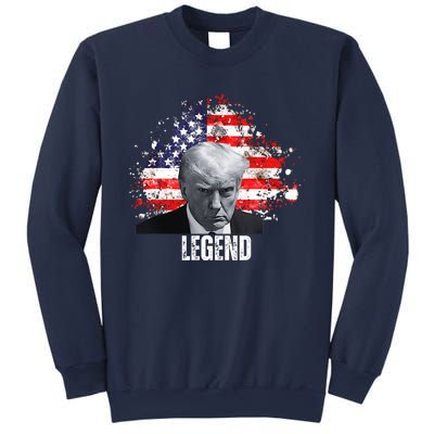 Donald Trump Legend Mug Shot American Flag Sweatshirt