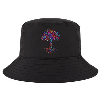 DNA Tree Life Watercolor Genetic Biologist Science Earth Day Cool Comfort Performance Bucket Hat