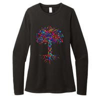 DNA Tree Life Watercolor Genetic Biologist Science Earth Day Womens CVC Long Sleeve Shirt