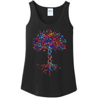 DNA Tree Life Watercolor Genetic Biologist Science Earth Day Ladies Essential Tank