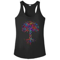 DNA Tree Life Watercolor Genetic Biologist Science Earth Day Ladies PosiCharge Competitor Racerback Tank