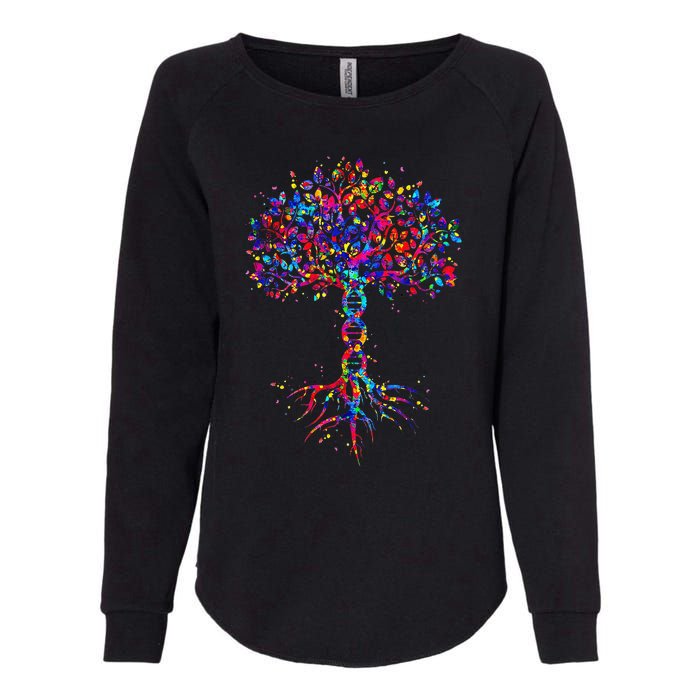 DNA Tree Life Watercolor Genetic Biologist Science Earth Day Womens California Wash Sweatshirt