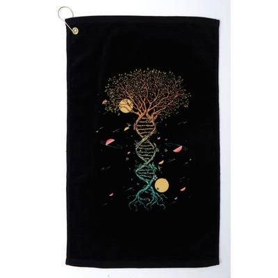 DNA Tree Life Biology Environment Science Earth Day Platinum Collection Golf Towel