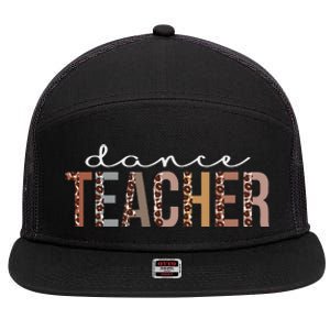 Dance Teacher Leopard Appreciation Funny For Women For Work 7 Panel Mesh Trucker Snapback Hat