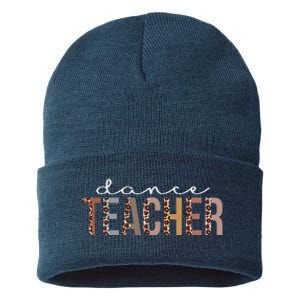 Dance Teacher Leopard Appreciation Funny For Women For Work Sustainable Knit Beanie