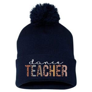 Dance Teacher Leopard Appreciation Funny For Women For Work Pom Pom 12in Knit Beanie