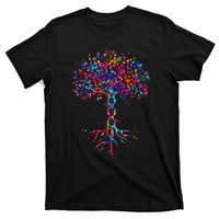 DNA Tree Life Watercolor Genetic Biologist Science Earth Day T-Shirt