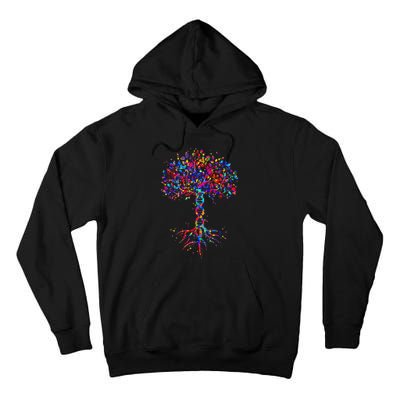 DNA Tree Life Watercolor Genetic Biologist Science Earth Day Tall Hoodie