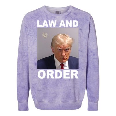 Donald Trump Law And Order Mugshot Colorblast Crewneck Sweatshirt