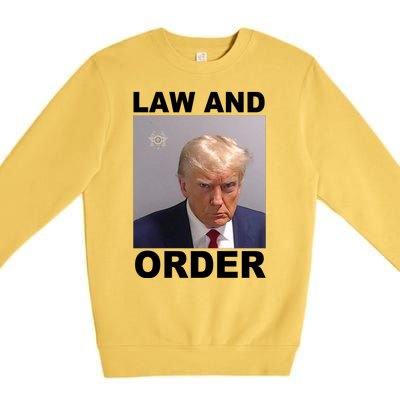 Donald Trump Law And Order Mugshot Premium Crewneck Sweatshirt