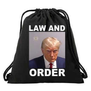 Donald Trump Law And Order Mugshot Drawstring Bag