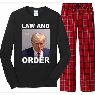 Donald Trump Law And Order Mugshot Long Sleeve Pajama Set