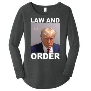 Donald Trump Law And Order Mugshot Women's Perfect Tri Tunic Long Sleeve Shirt