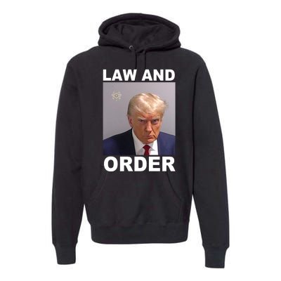 Donald Trump Law And Order Mugshot Premium Hoodie