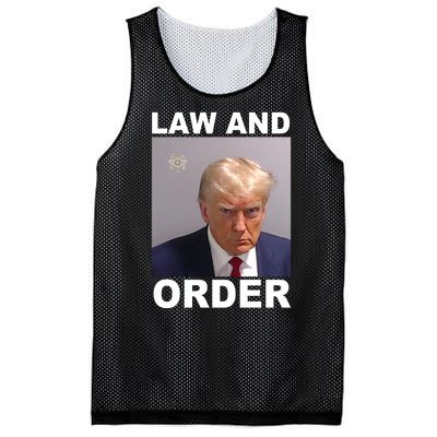 Donald Trump Law And Order Mugshot Mesh Reversible Basketball Jersey Tank