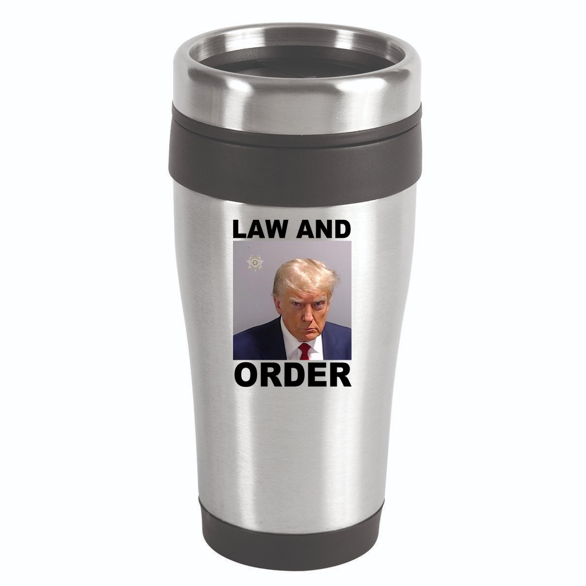 Donald Trump Law And Order Mugshot 16oz Travel Tumbler